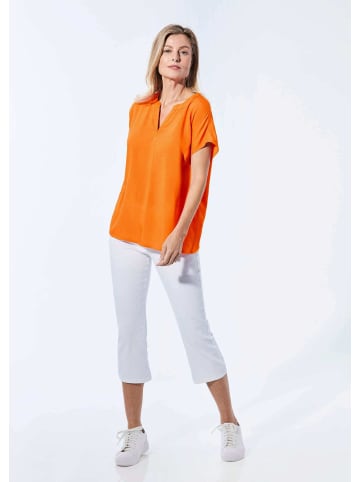 GOLDNER Bluse Bluse mit Tunika Ausschnitt in orange