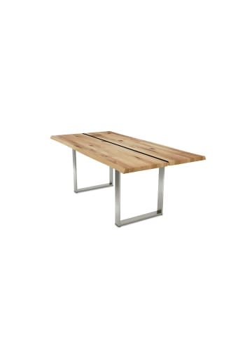 58 aufm Kessel BAUMKANTENTISCH Dannie 5 200x74x100 Massivholztisch Wildeiche geölt