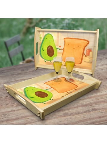 Mr. & Mrs. Panda Holztablett Avocado Toast Design ohne Spruch in Weiß