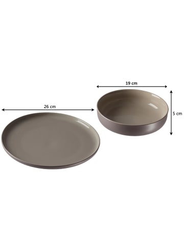 Ritzenhoff & Breker 8er Set Tafelservice Jasper in taupe