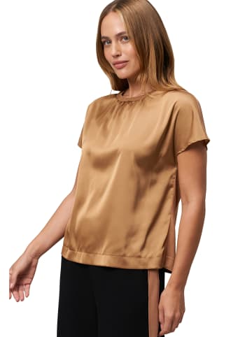 Zero  Satinshirt mit Wellensaum in Cinnamon Swirl