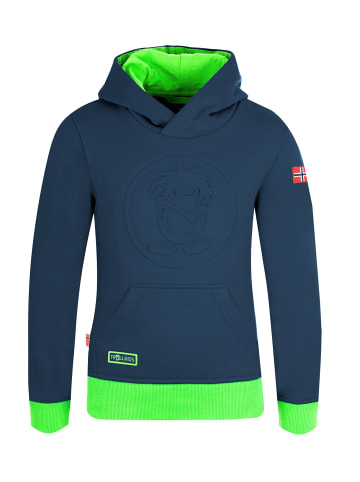 Trollkids Kapuzenpulli "Lillehammer" in Marineblau / Hellgrün