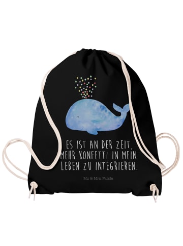 Mr. & Mrs. Panda Baumwolltasche Wal Konfetti mit Spruch in Schwarz