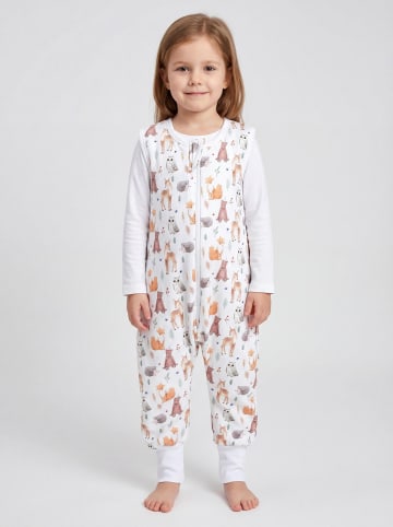 TupTam Baby Ganzjahresschlafsack mit Beinen 2,5 Tog in weiß/orange