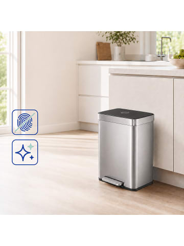 relaxdays Mülleimer in Silber - 2x 30 l