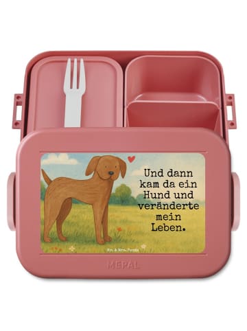 Mr. & Mrs. Panda Snackbox Hund Dogge Design mit Spruch in Rot Pastell