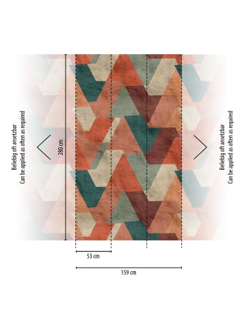 A.S. Création Tapete Retro Peaks in Terracotta-Teal