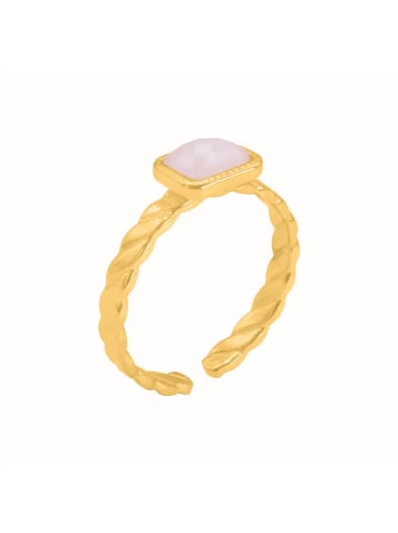 Steel_Art Ring mit weißen Stein Damen Noviu goldfarben in Goldfarben
