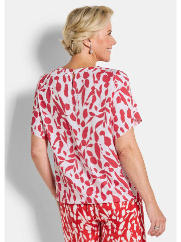 GOLDNER Blusenshirt Viskosebluse mit Tulpenärmeln in rot / weiß / gemustert