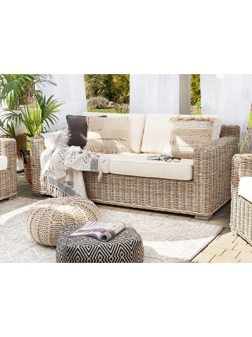 Beliani 5-tlg Gartensofa ARDEA in Naturfarben/Beige/Weiß