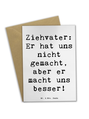 Mr. & Mrs. Panda Grußkarte Ziehvater Liebe mit Spruch in Weiß
