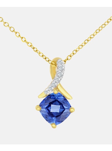 Diamant L'éternel Halskette mit Anhänger aus 375 Gelbgold mit Diamant mit Tansanit