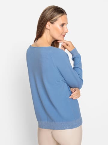 Heine Jacquard-Pullover in himmelblau-weiß-gemustert