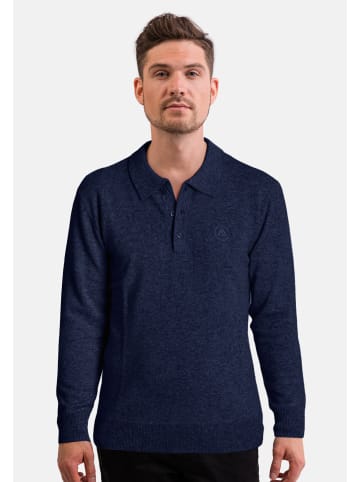 CASH-MERE.CH Poloshirt Langarm in Navy Blau