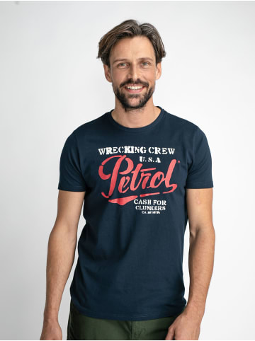 Petrol Industries T-Shirt mit Logo in Blau