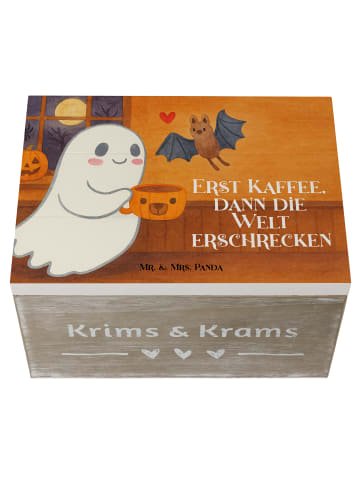 Mr. & Mrs. Panda Kiste Gespenst Kaffee Design mit Spruch in Weiß