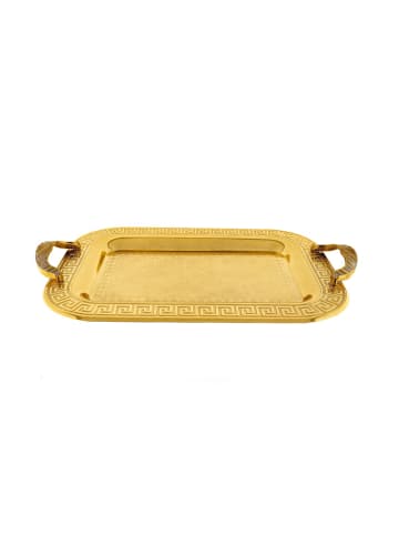 Almina 2er-Set Serviertabletts aus hochwertigem 18/10 Edelstahl in Gold(Motiv1)