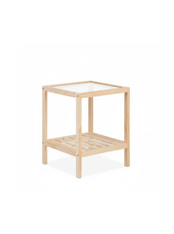 relaxdays Beistelltisch in Natur - (B)40 x (H)50 x (T)40 cm
