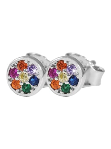 Adeliás Damen Ohrringe – Ohrstecker aus 925 Silber mit Zirkonia in silber