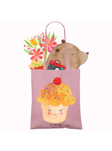 Mr. & Mrs. Panda Tote Bag Cupcake ohne Spruch in Rosa Pastell