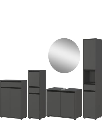 KADIMA DESIGN Badmöbel Set 5-tlg. XXL Badschrank Unterschrank Badkommode Badset in Graphit
