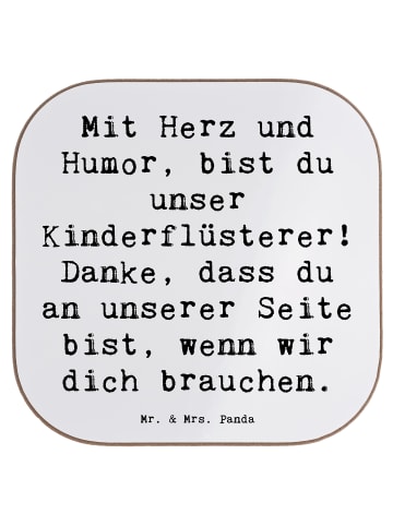 Mr. & Mrs. Panda Tisch-Untersetzer Spruch Baby-Sitter Engelflüst... in Weiß