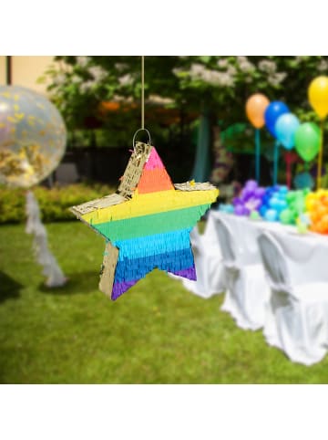 relaxdays Pinata Stern in Bunt/Gold