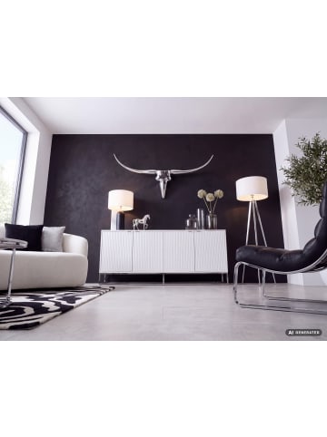 FineBuy Geweih in Silber / Aluminium / 125x10x60