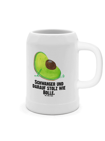 Mr. & Mrs. Panda Bierkrug Avocado Schwangerschaft mit Spruch in Weiß