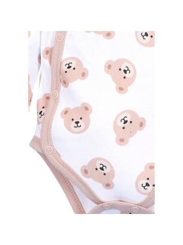 Nini Langarmbody Teddybär in weiss