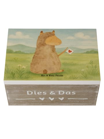Mr. & Mrs. Panda Box aus Holz Alpaka Fahne Design ohne Spruch in Weiß