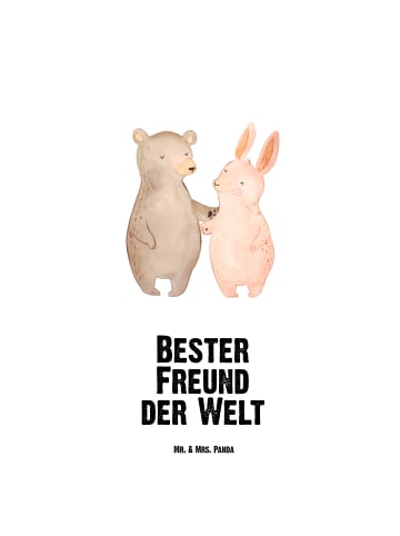 Mr. & Mrs. Panda Getränkeflasche Hase Bester Freund der Welt mit... in Weiß