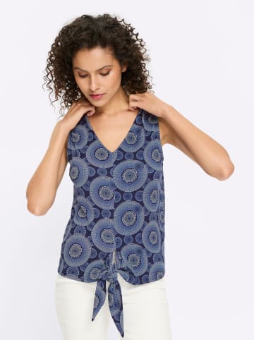 Heine Shirttop in marine-ecru-bedruckt