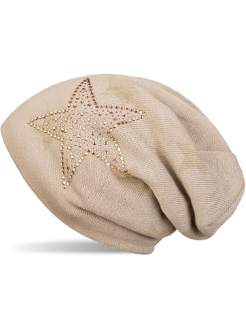 styleBREAKER Feinstrick Beanie Mütze in Beige