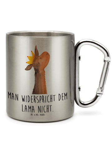 Mr. & Mrs. Panda Tasse Lamakopf König mit Spruch in Silber