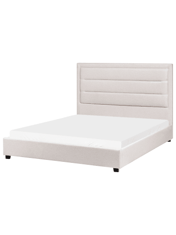 Beliani Doppelbett ROUEN in Beige/Schwarz - (W) 148 x (H) 112 x (L) 214 cm