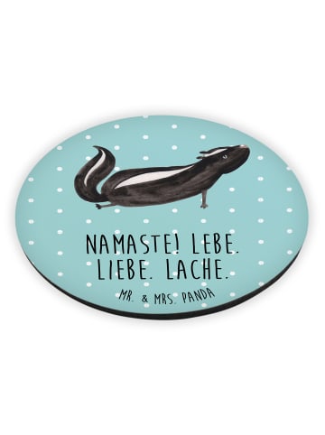 Mr. & Mrs. Panda magnet Stinktier Yoga mit Spruch in Türkis Pastell