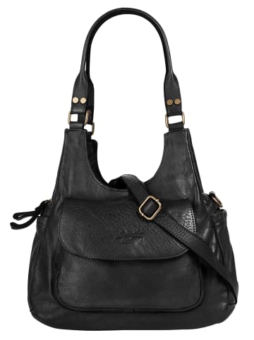 Samantha Look Umhängetasche echt Leder in schwarz
