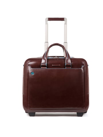 Piquadro Blue Square 2-Rollen Businesstrolley Leder 37 cm Laptopfach in mahogany