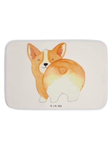 Mr. & Mrs. Panda Badteppich Corgi Po ohne Spruch in Weiß