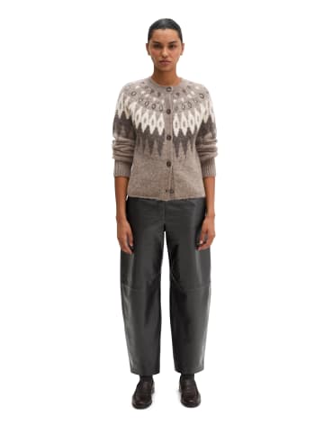 Marc O'Polo Jacquard-Cardigan slim in Dark Brown