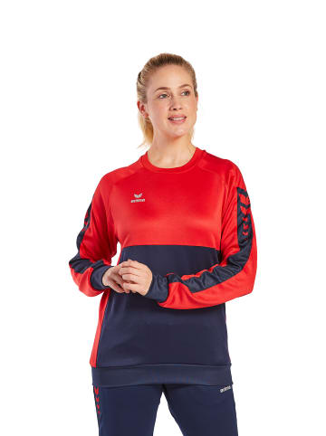 erima Six Wings Sweatshirt in new navy/rot