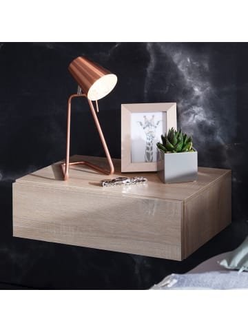 KADIMA DESIGN Nachtkonsole ZADAR für Wandmontage 46x15x30cm Nachttisch Holz, in Sonoma