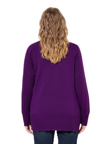 Ulla Popken Strickjacke in dunkles violett
