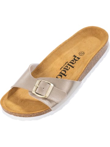 Palado Pantoletten Malta Metallic in Beige/Weiß
