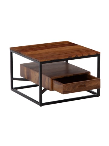 FineBuy Couchtisch in Braun / Sheesham / 60x60x40