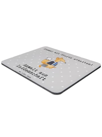Mr. & Mrs. Panda Mauspad Anwalt Leidenschaft mit Spruch in Grau Pastell