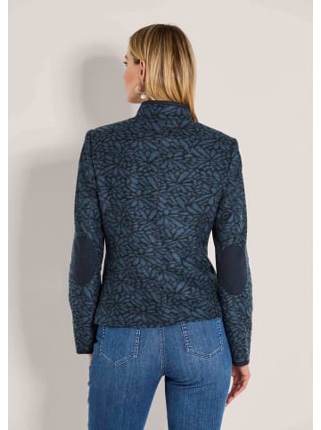 MADELEINE Verkürzter Wollblazer mit Stehkragen, Taschen in rauchblau / marine