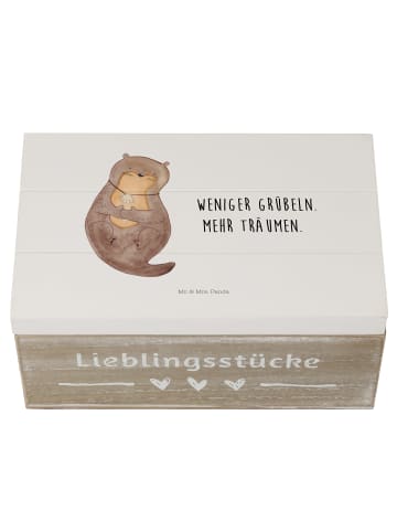 Mr. & Mrs. Panda Box mit Deckel Otter Muschel mit Spruch in Weiß