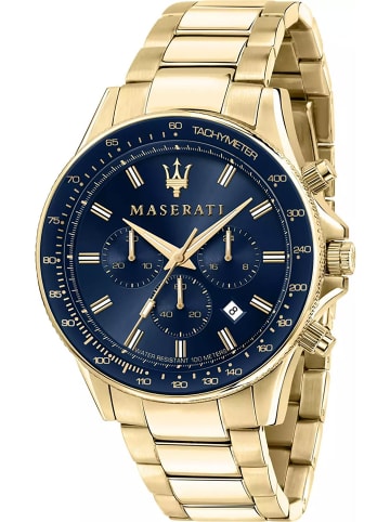 Maserati Herrenuhr Chronograph Sfida Goldfarben/Blau